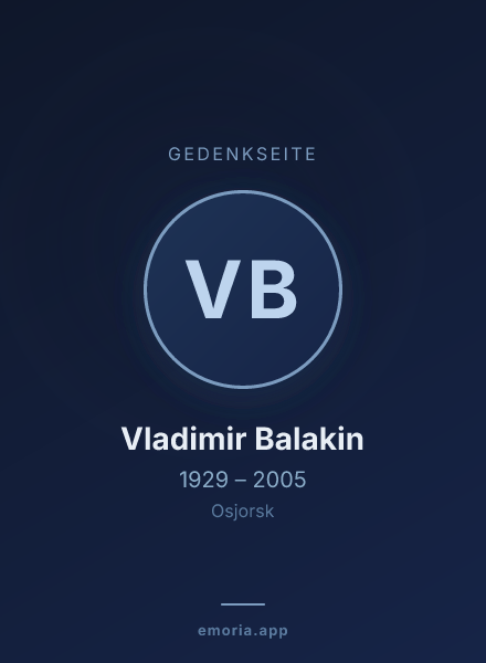 Gedenkportrait von Vladimir Balakin