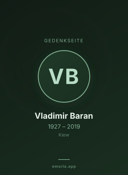 Gedenkportrait von Vladimir Baran