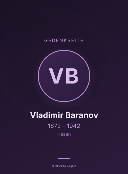 Gedenkportrait von Vladimir Baranov