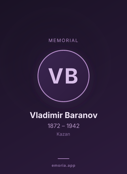Memorial portrait of Vladimir Baranov