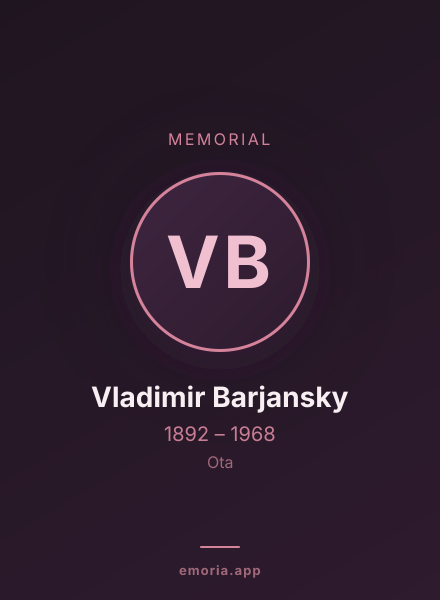 Memorial portrait of Vladimir Barjansky