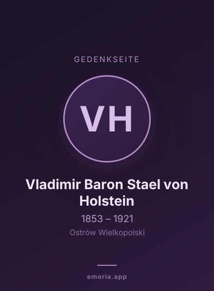 Gedenkportrait von Vladimir Baron Stael von Holstein