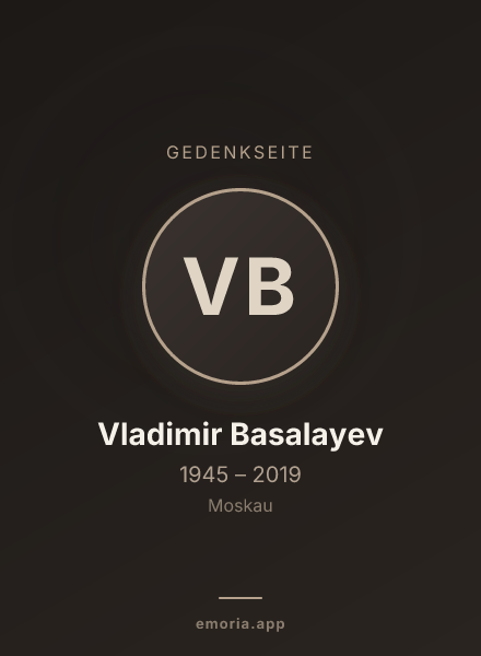 Gedenkportrait von Vladimir Basalayev
