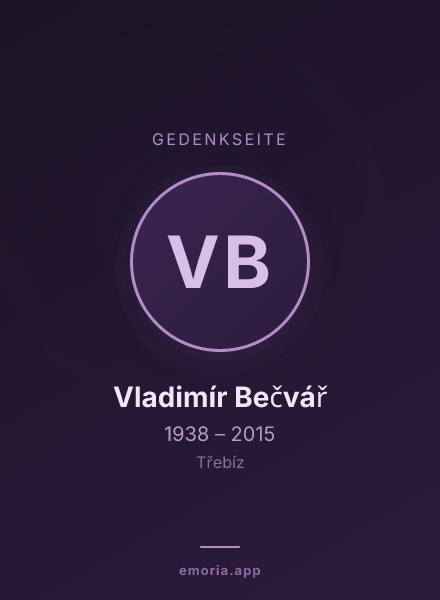 Gedenkportrait von Vladimír Bečvář