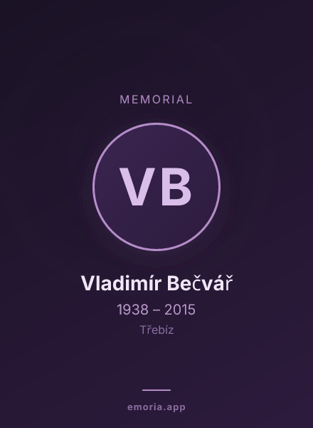 Memorial portrait of Vladimír Bečvář