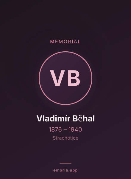 Memorial portrait of Vladimír Běhal