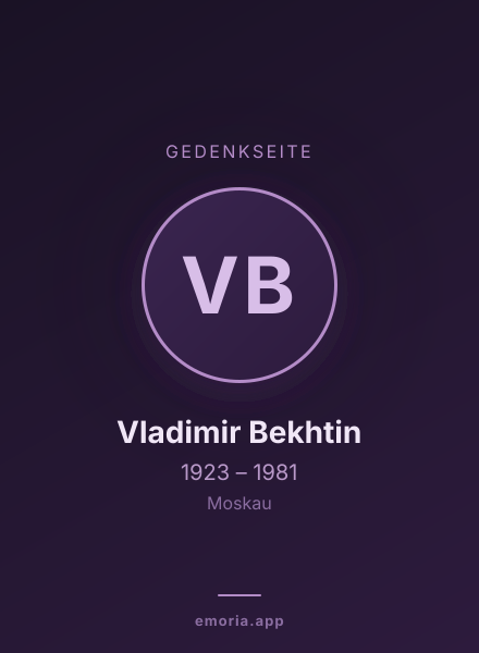 Gedenkportrait von Vladimir Bekhtin