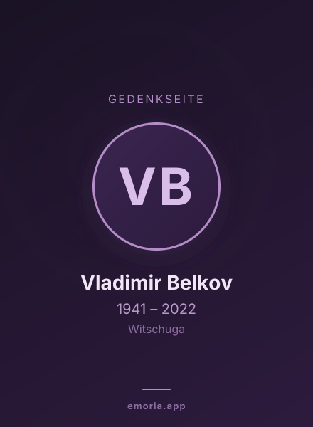 Gedenkportrait von Vladimir Belkov