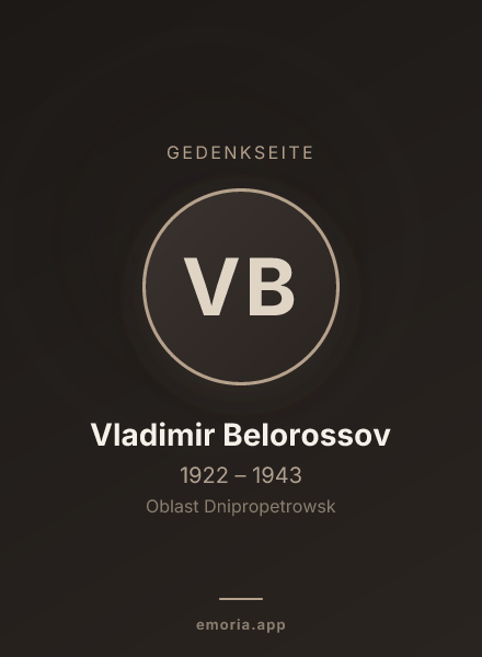 Gedenkportrait von Vladimir Belorossov