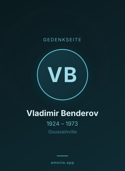 Gedenkportrait von Vladimir Benderov