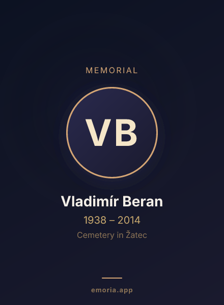 Memorial portrait of Vladimír Beran