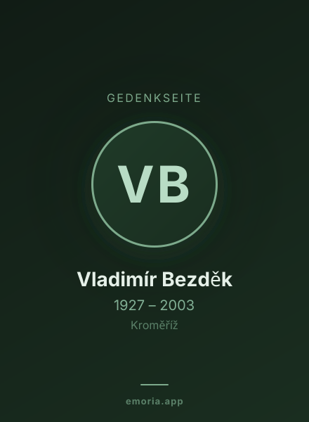 Gedenkportrait von Vladimír Bezděk