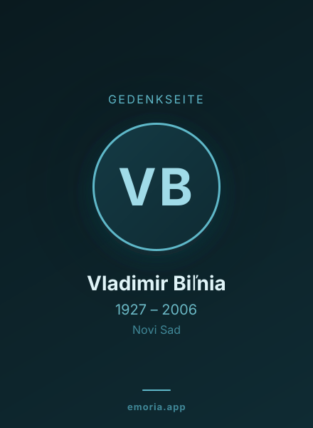 Gedenkportrait von Vladimir Biľnia