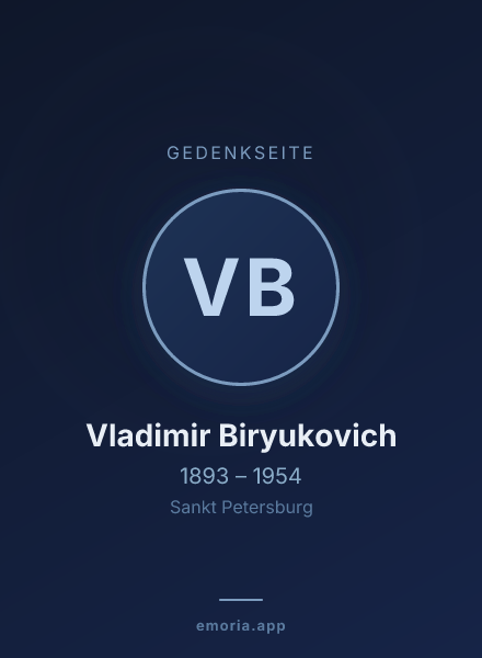 Gedenkportrait von Vladimir Biryukovich