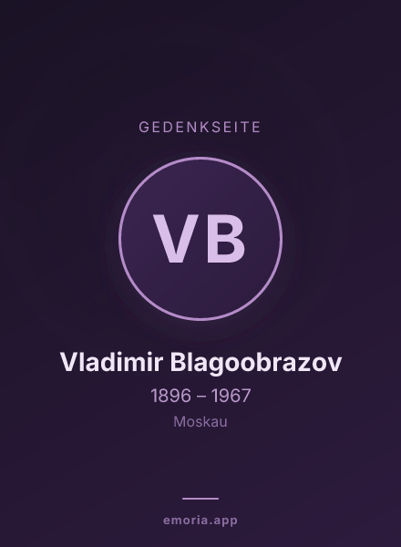 Gedenkportrait von Vladimir Blagoobrazov
