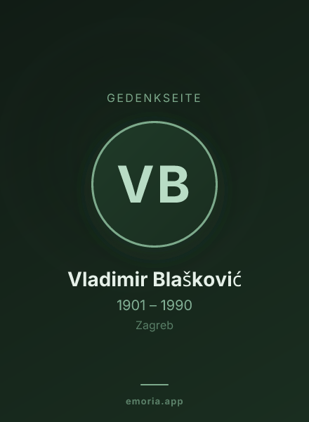 Gedenkportrait von Vladimir Blašković