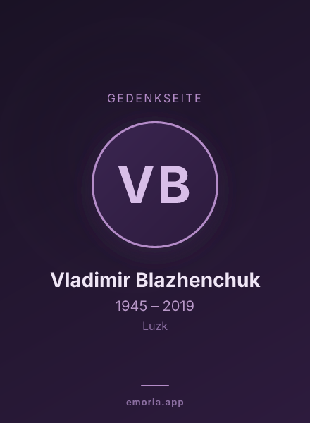 Gedenkportrait von Vladimir Blazhenchuk