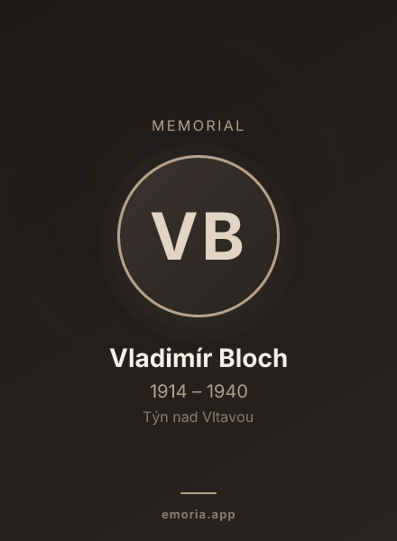 Memorial portrait of Vladimír Bloch