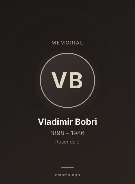 Memorial portrait of Vladimir Bobri