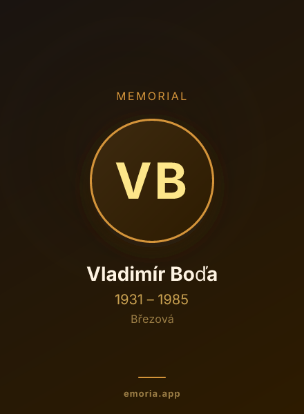 Memorial portrait of Vladimír Boďa