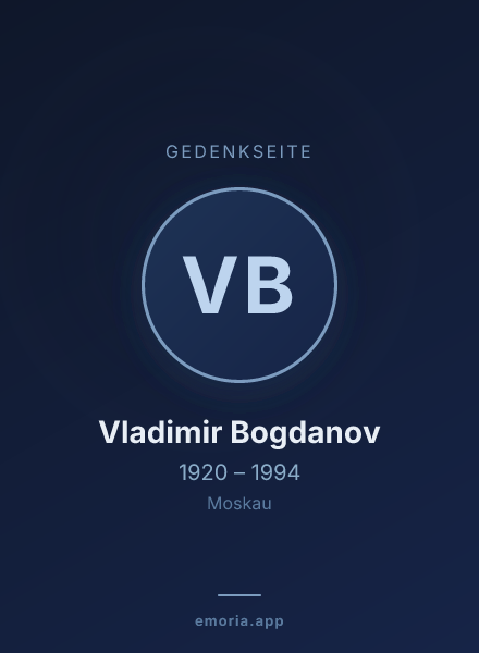 Gedenkportrait von Vladimir Bogdanov