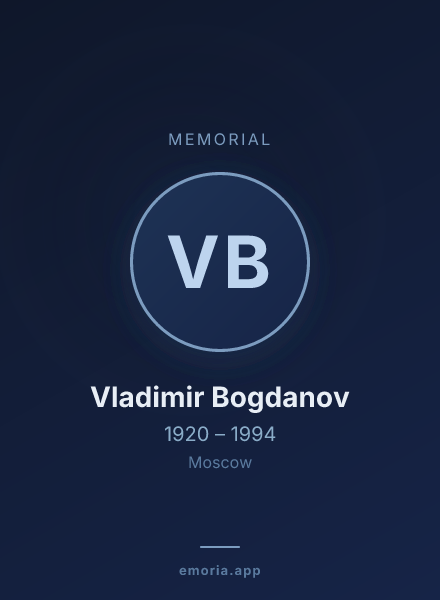 Memorial portrait of Vladimir Bogdanov