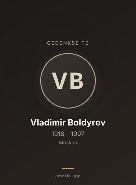 Gedenkportrait von Vladimir Boldyrev