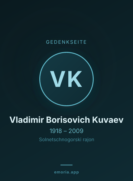 Gedenkportrait von Vladimir Borisovich Kuvaev