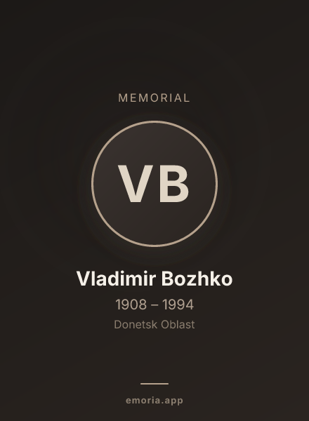 Memorial portrait of Vladimir Bozhko