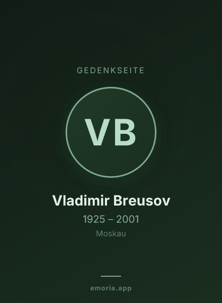 Gedenkportrait von Vladimir Breusov