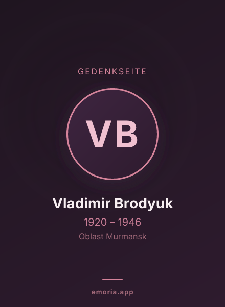 Gedenkportrait von Vladimir Brodyuk