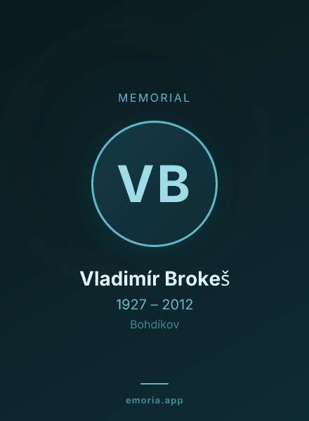 Memorial portrait of Vladimír Brokeš