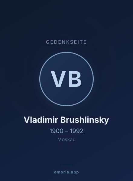 Gedenkportrait von Vladimir Brushlinsky