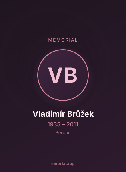 Memorial portrait of Vladimír Brůžek