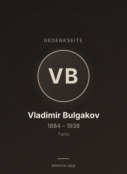 Gedenkportrait von Vladimir Bulgakov