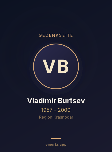 Gedenkportrait von Vladimir Burtsev