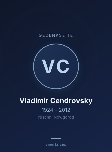 Gedenkportrait von Vladimir Cendrovsky