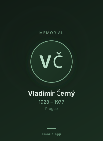Memorial portrait of Vladimír Černý