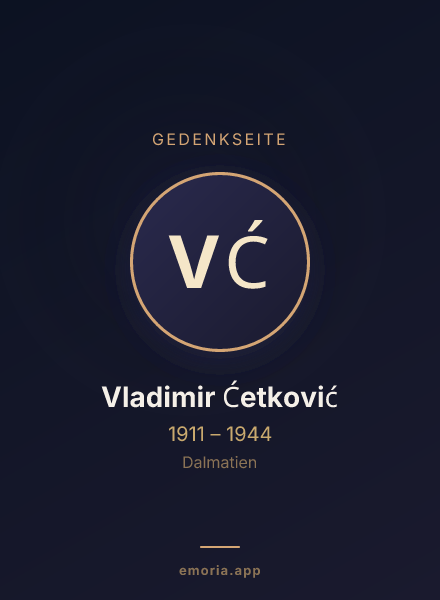 Gedenkportrait von Vladimir Ćetković