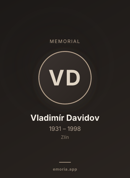 Memorial portrait of Vladimír Davidov