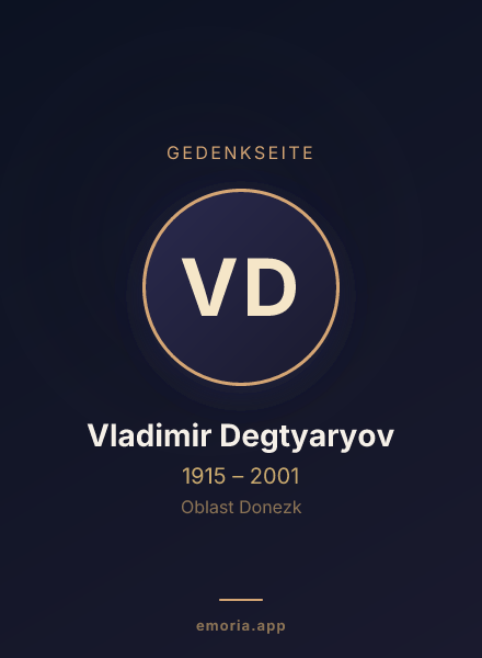 Gedenkportrait von Vladimir Degtyaryov
