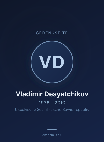 Gedenkportrait von Vladimir Desyatchikov