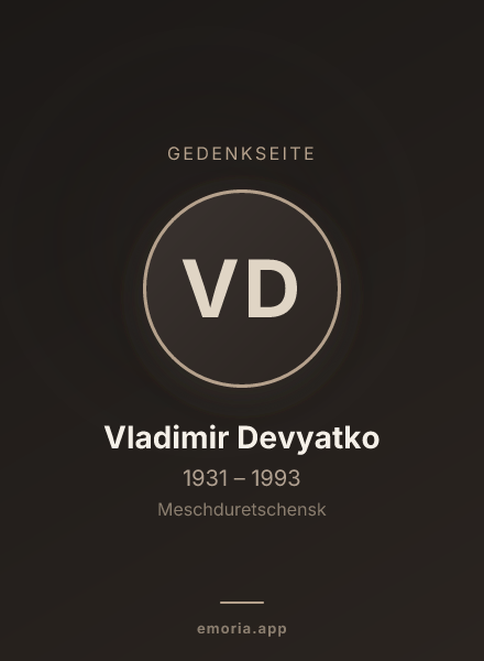 Gedenkportrait von Vladimir Devyatko