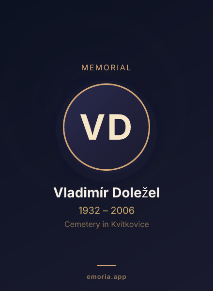 Memorial portrait of Vladimír Doležel