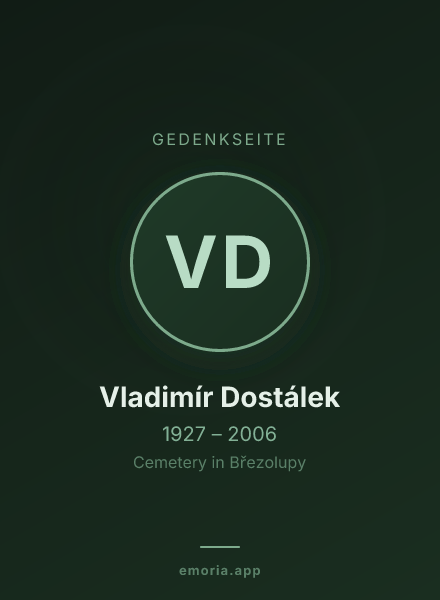 Gedenkportrait von Vladimír Dostálek