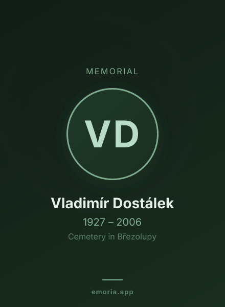 Memorial portrait of Vladimír Dostálek