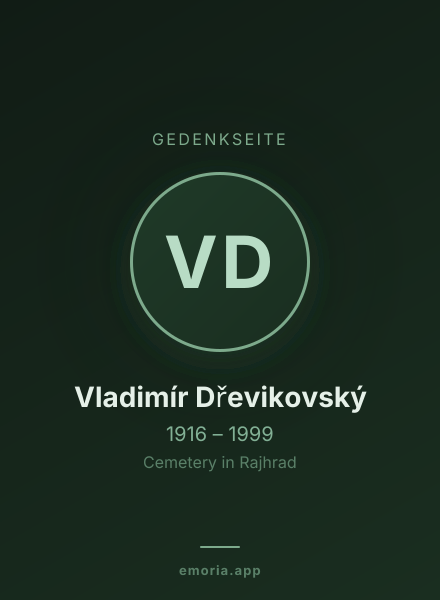Gedenkportrait von Vladimír Dřevikovský