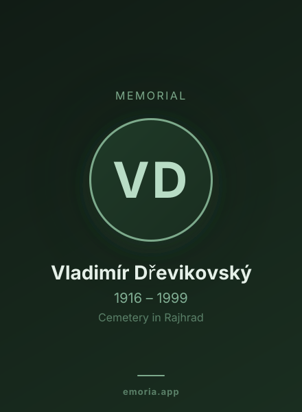 Memorial portrait of Vladimír Dřevikovský