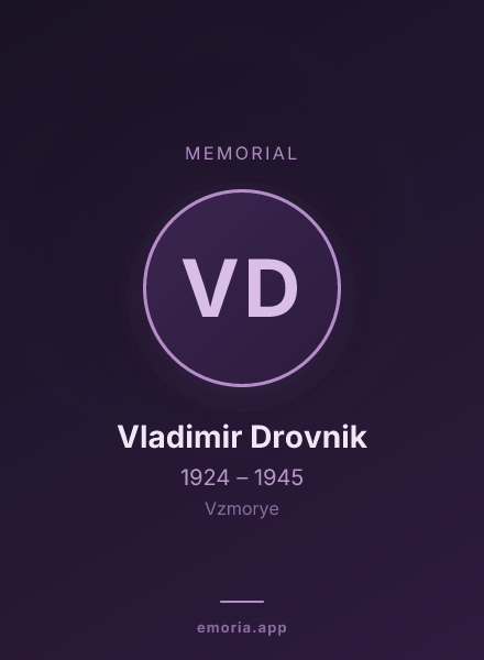 Memorial portrait of Vladimir Drovnik