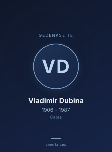 Gedenkportrait von Vladimir Dubina